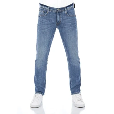 Obrázek MUSTANG Pánské džíny Stretch Oregon Tapered Fit džínové kalhoty Denim modrá šedá černá 30 31 32 33 34 36 38 40, Light Blue (1009374 583), W/36 L