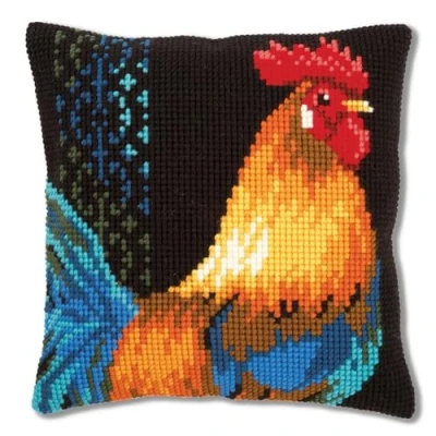 Obrázek Vervaco PN 0148429 pro 0156228 vyšívání křížkovým stehem polštář kuřecí Vorgedruckt, Stramín, Bílá, 40 x 0, 30 cm