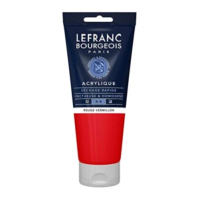 Obrázek Lefranc Bourgeois 300432 Fine akrylová barva ruměnově červená, 200 ml tuba, krémová na vodní bázi, rychleschnoucí, stálá světle, voděodolná