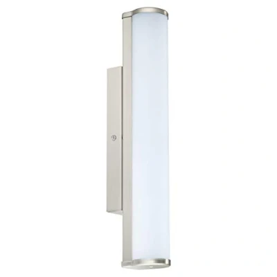 Obrázek EGLO LED nástěnná lampa Calnova, osvětlení zrcadla z kovu nikl matné, satinované sklo v bílé barvě, do koupelny, svítidlo vlhkého prostoru, neutrální bílá, IP44, L 35 cm