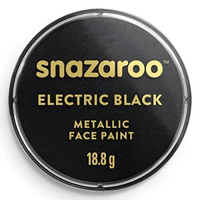 Obrázek Snazaroo 1118110 Schminkfarbe Metall Schwarz, 18ml Topf hautfreundliche Gesichtschminke auf Wasserbasis, wasservermalbar, parabenfrei, Face &amp; Bodypaint Farbe für Kinder Erwachsene