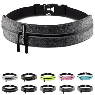 Obrázek Fitgriff® běžecký opasek na mobil běžecká taška jogging, ledvinka, sportovní pásek, pás běhání, sport, fitness vhodné pro všechny smartphony (šedý, obvod břicha 6290 cm)