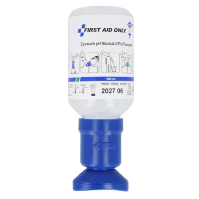 Obrázek First Aid Only Lahvička na Oční oplach 200 ml roztoku fosfátového pufru (4,9%) / první pomoc sprcha s neutralizujícím roztokem efektivní čištění očí u kyselin a louhů/P 44012 00
