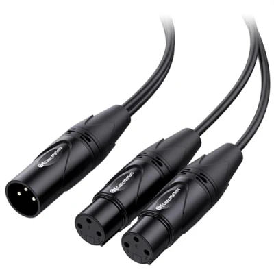 Obrázek Cable Matters Symmetrisches XLR Splitter Kabel 0,5m, Y (XLR 1 Stecker auf 2 Buchse)