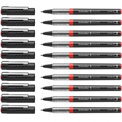 Obrázek Schneider 8232 Xtra 823 kuličkové pero (kužel z ušlechtilé oceli, 0,3 mm) balení 10 ks červené