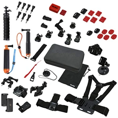 Obrázek Rollei sportovní souprava Actioncam 49 ks, včetně tašky, mini stativu a samolepky, kompatibilní se všemi akčními kamery GoPro