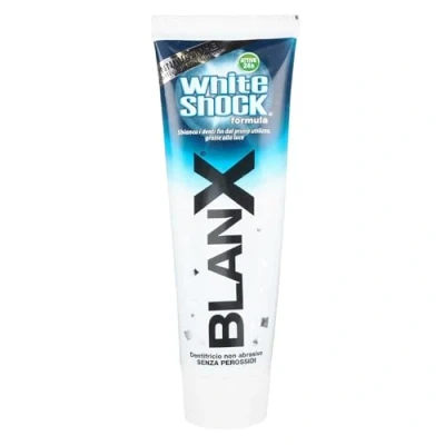 Obrázek BlanX Bělení zubů White Shock, zubní pasta šetrná k sklovině, pro bělejší zuby, 75 ml (balení 1 ks)