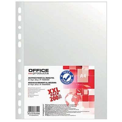 Obrázek OFFICE PRODUCTS 21141219 90 průhledné obaly, PP, A4, zdrsněné, 40 mm 200 kusů,