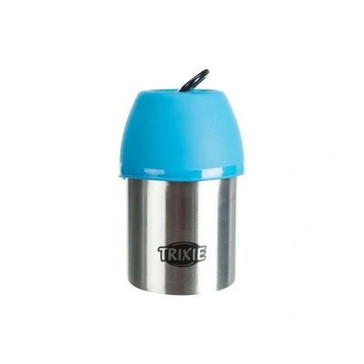 Obrázek Cestovní láhev TRIXIE kovová s plastovou miskou 300ml (MIX BAREV)