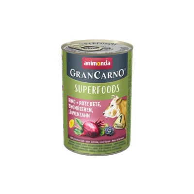 Obrázek Animonda Konzerva GRAN CARNO Superfoods hovězí, červená řepa, ostružiny, pampeliška 400g
