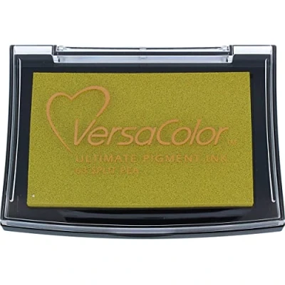 Obrázek Tsukineko VersaColor razítkovací polštářek zelený, Split PEA velký deka, voděodolné embossing, 9,9 x 6,8 1,9 cm