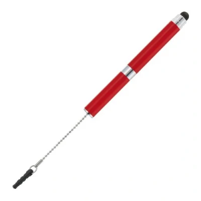 Obrázek ONLINE 31217/3D mini kuličkové pero i Charm Flash Červené, standardní náplň D1, píše modře, Stylus Tip, lze připojit ke zdířce pro sluchátka