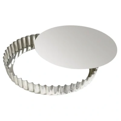 Obrázek Gobel Runde geriffelte Auflaufform Beweglicher Boden Weißblech Recycelbares Material Ø 26 cm