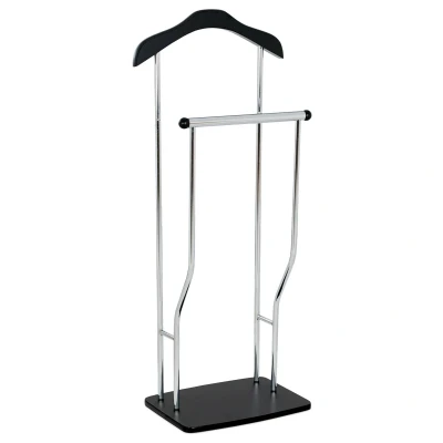 Obrázek Němý sluha, výška 108 cm, MDF černý matný lak, kov chrom, nosnost 5 kg 84444 BK
