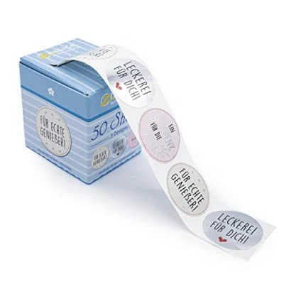 Obrázek AVERY Zweckform 50 etiket na marmelády samolepicí (Made in Germany, Ø 38 mm, nálepka sklenice marmeládu, konzervace, štítky pro domácnost, odstranitelné, popisovatelné, dárek) roli, 56860