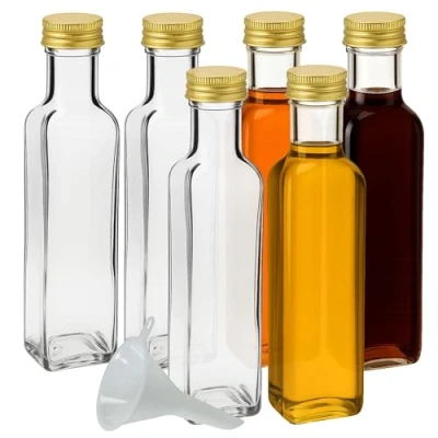 Obrázek mikken 6 skleněných lahví se šroubovacím uzávěrem 500 ml k naplnění, vč. plnicí násypky