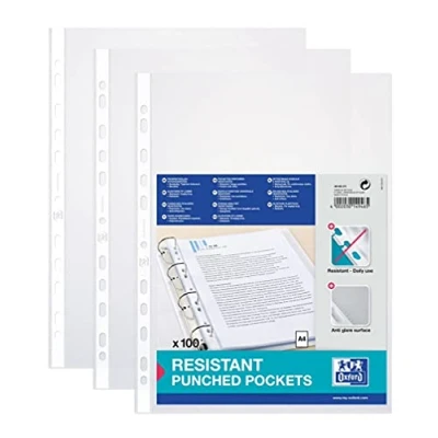 Obrázek ELBA 400005473 euroobal Standard 100 ks pro A4 0,09 mm zrnitých antireflexní univerzální otvor PP plast přilnavé fólie plastové krycí list chránič ideální pořadačů a složek pojiva