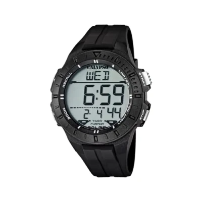 Obrázek Calypso pánské náramkové hodinky chronograf digitální Quarz plast K5607/6, černá/vícebarevná, Náramek
