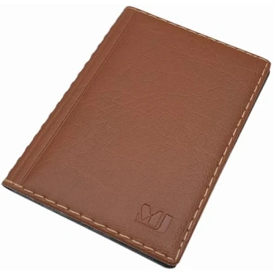 Obrázek myledershop Elegantní pouzdro na doklady / kreditní karty s kontrastním švem 4 přihrádky MJ Design Germany Made in EU Designs, 3 hnědá, Taška
