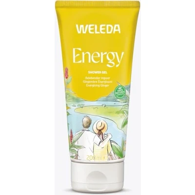 Obrázek WELEDA Bio Energy sprchový gel veganský přírodní kosmetika Aroma Shower sprchové mýdlo pro ženy a muže se zázvorem / cedrovým dřevem vůně, péče o pleť sprcha k čištění obličeje těla (1x