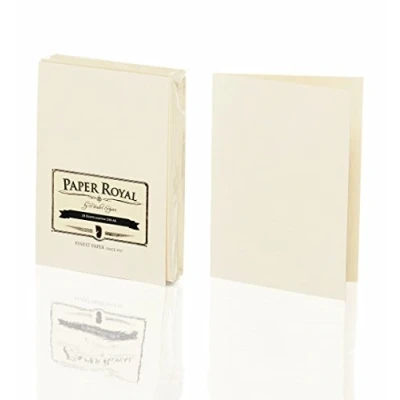 Obrázek Rössler Papier 2160831008 Paper Royal balení dvojitých karet DIN A6, 20 kusů, žebrované chamois