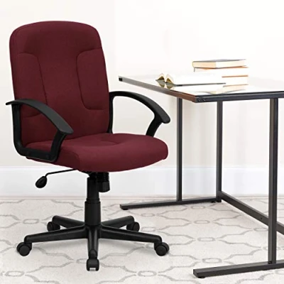 Obrázek Flash Furniture Garver Bürostuhl mit Nylon Armlehnen, mittlere Rückenlehne, Burgunderrot