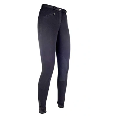 Obrázek HKM Jezdecké kalhoty 9064 Penny Easy, dívčí kalhoty, kolenní sedlo, černé / černé, 134