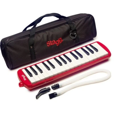 Obrázek Stagg 32 tónů Melodica MELOSTA32RD s taškou, červená