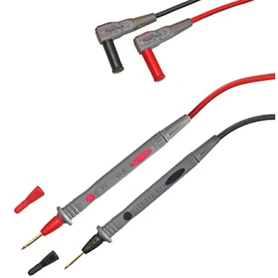 Obrázek PeakTech 1 pár flexibilních multimetrových měřicích kabelů 120 cm, 4 mm zkušební vedení, 1000 V AC/DC ; 10 A CAT III / IV, kus, TKS 8, červená, šedá