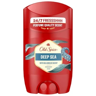Obrázek Old Spice Deep Sea Deo Stick pro muže, 50 ml, 48H svěží, dlouhotrvající vůně v kvalitě parfému, 0% soli hliníku, žádné skvrny na černé a bílé, vyrobeno z % recyklovaného plastu