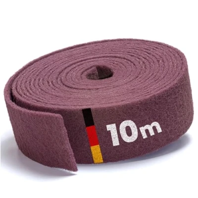 Obrázek PICTORIS Brusné rouno vyrobeno v Německu 10 m x 100 mm zrnitost 280 extrémně dlouhá životnost díky jedinečné impregnaci brusný flísek/brusný polštářek na dřevo, kov, ušlechtilou ocel atd.