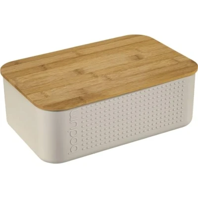 Obrázek Bodum 11740 913 BISTRO Chlebník malý Chlebník, plast, dřevo, bílá, 19,39 x 29,4 10,7 cm