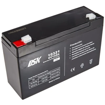 Obrázek DSK 10321 — 6 V und 12 Ah versiegelte wiederaufladbare AGM Bleibatterie Ideale Batterie für Elektroautos Motorräder Kinder, USV/USV Systeme, Sicherheitssysteme Alarmanlagen