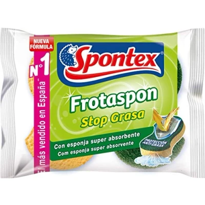 Obrázek Spontex frotaspon Lot de 2 Pastilles aus Zellstoff und des Wasserstopp die Fett grün