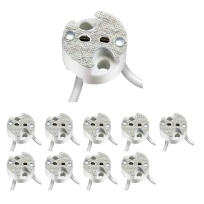 Obrázek ledscom.de 10 kusů objímky GU5.3/G4, keramika, bílá, 12 V AC, max. 25 W