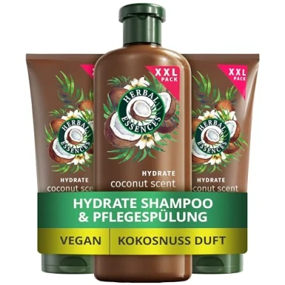 Obrázek Herbal Essences Hydrate hydratační šampon (1 x 680 ml) a kondicionér (2 350 sada s kokosovou vůní, od velmi suchých vlasů až po měkké vlasy