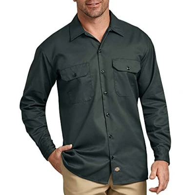 Obrázek Dickies Pánské tričko s dlouhým rukávem košile, Myslivecká zelená