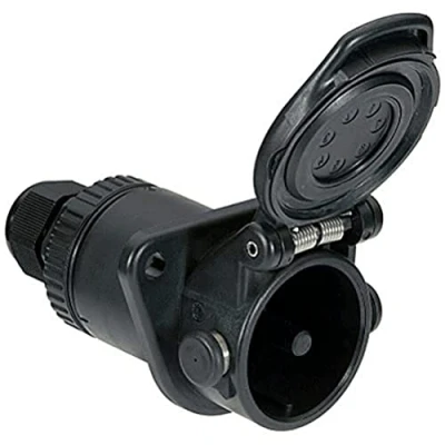 Obrázek HELLA Zásuvka 24V 7pólový Zástrčka: Šroubovací kontakt černý DIN/ISO: 7638 1 množství: 8JB 007 645 031, šroubové přípojky