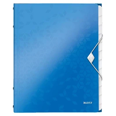 Obrázek Leitz 46340036 pořadač WOW, 12 přihrádek, PP, modrá metalíza