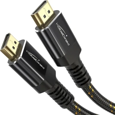 Obrázek KabelDirekt 8K/4K HDMI 2.1 Kabel 1,5 m bruchfeste Metallstecker und Braiding Ummantelung (8K@60Hz, Ultra High Speed/48G, neuester Standard, optimal für PS5/Xbox, Monitor/TV/Beamer, schwarz)