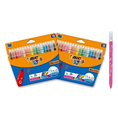 Obrázek BIC Kids Kid Farbstifte mit mittlerer Spitze 2 Packungen je 18 Stück