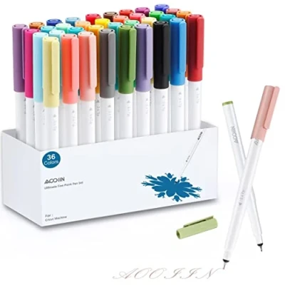 Obrázek AOOIIN tužky pro Cricut Maker 3/Explore 3/Air 2, Ultimate jemné špičky 36 ks 0,4 Tip značkovacích tužek sada popisovačů na psaní Fine Point Pen Machine