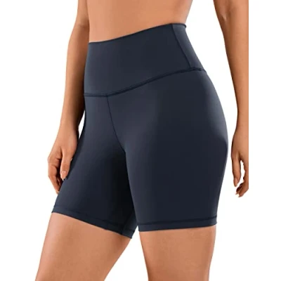 Obrázek CRZ YOGA Naked Feeling dámské cyklistické kalhoty neprůhledné vysoký pas krátké sportovní jóga letní šortky pro Gym Sport 7/10/15/20 cm, Námořnická modrá, 36