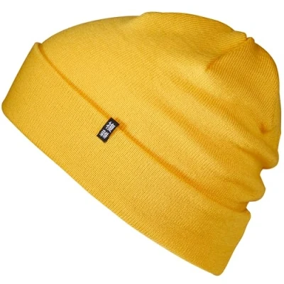 Obrázek Enter the Complex® merino čepice pánská Beanie dámská, 100% vlna, teplá a tenká, dvouvrstvá pletená čepice, Žlutá