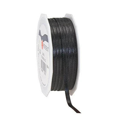 Obrázek PRÄSENT C.E. Pattberg Satin schwarz, 50 m Satinband zum Einpacken von Geschenken, 6 mm Breite, Geschenkband Dekorieren &amp; Basteln, Dekoband, Anlass