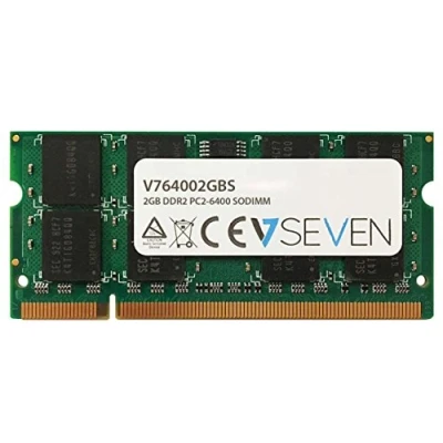Obrázek V7 V764002GBS Notebook DDR2 SO DIMM operační paměť 2 GB (800MHZ, CL6, PC2 6400, 200pin, 1.8 Volt)