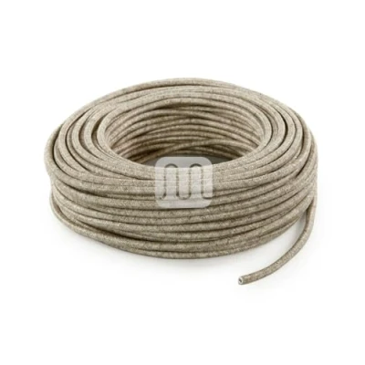 Obrázek Elektrische Kabel in farbigem Stoff beschichtet. Made Italy! 3 Meter 2x0, 75 Farbe: Canvas Rohe Beige