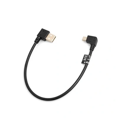 Obrázek System S Mini USB 90 levý úhlový konektor na typ A (Male) pravoúhlý kabel datový nabíjecí 26 cm