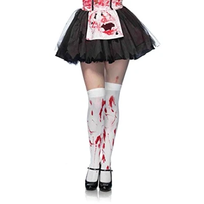 Obrázek Leg Avenue Bloody Zombie Thigh High weiß One Size