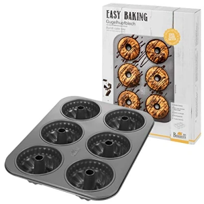 Obrázek Birkmann, Easy Baking, 6dílná forma na bábovku, pečicí mini koláče, muffiny a cupcaky, s nepřilnavým povrchem kódem receptu, 881518